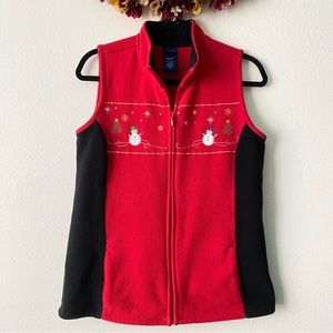 Winter Holiday Snowman Fleece Vest
